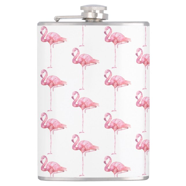 Tender Flamingo Series Design 1 Hip Flask (Front)