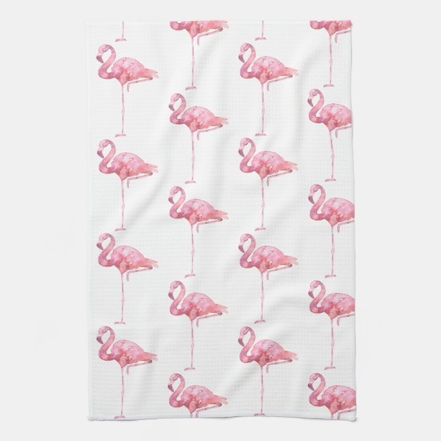 Tender Flamingo Series Design 1 Tea Towel (Vertical)