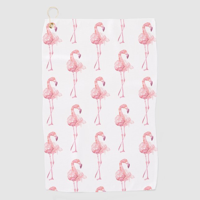 Tender Flamingo Series Design 2 Golf Towel (Front)
