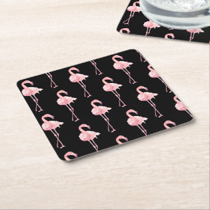 Tender Flamingo Series Design 2 Square Paper Coaster