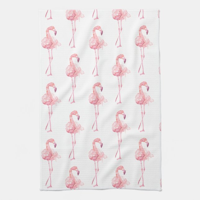 Tender Flamingo Series Design 2 Tea Towel (Vertical)
