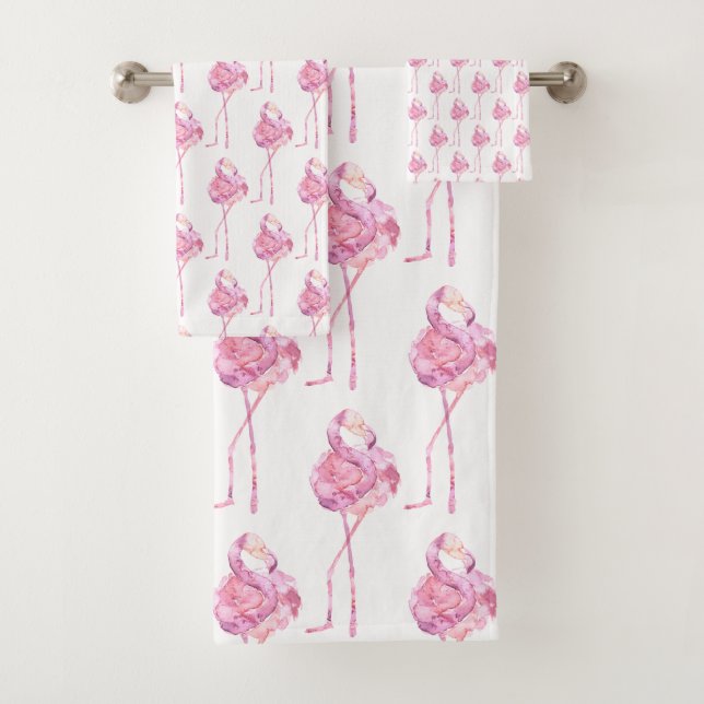 Tender Flamingo Series Design 3 Bath Towel Set (Insitu)