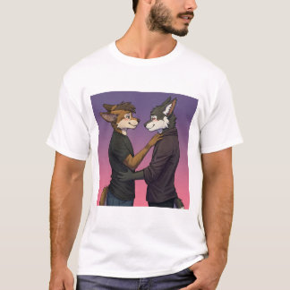 Tender Gaze: Two Wolves Sharing a Moment T-Shirt