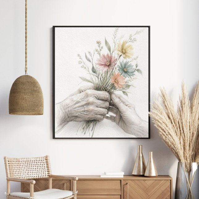 Tender Hands Sharing Wildflowers Poster (Creator Uploaded)