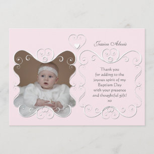 Tender Heart Photo Thank You Pink Card