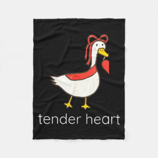 Tender Heart Steady Love Funny Goose Couple Matchi Fleece Blanket