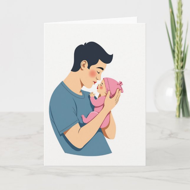 Tender Kiss Fathers Day Card (Front)