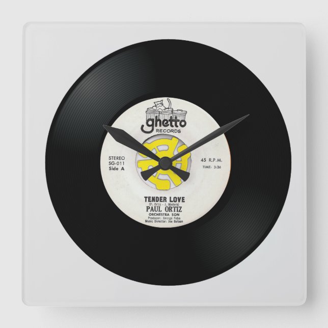 Tender Love 45rpm Acrylic Wall Clock (Front)