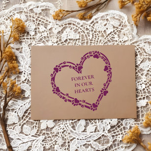 Tender Loving Memorial Heart Pet Paws Print  Rubber Stamp