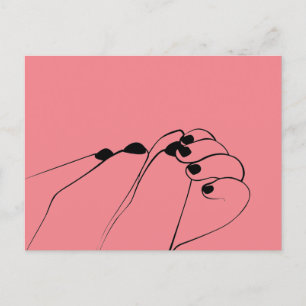 Tender Monochrome Mum Baby Hands Postcard