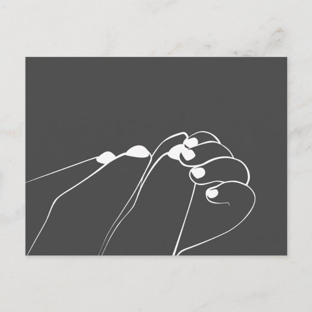 Tender Monochrome Mum Baby Hands Postcard (Front)