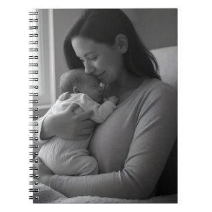 Tender Mother and Baby Embrace Art Notebook