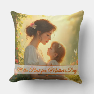 Tender Motherly Love in Blooming Light Cushion