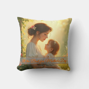 Tender Motherly Love in Blooming Light Cushion
