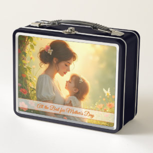Tender Motherly Love in Blooming Light Metal Lunch Box