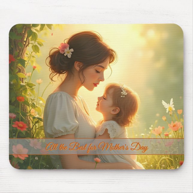 Tender Motherly Love in Blooming Light Mouse Pad (Front)