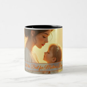 Tender Motherly Love in Blooming Light Two-Tone Coffee Mug
