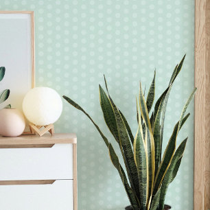 Tender Pastel Mint Green Polkadot Wallpaper