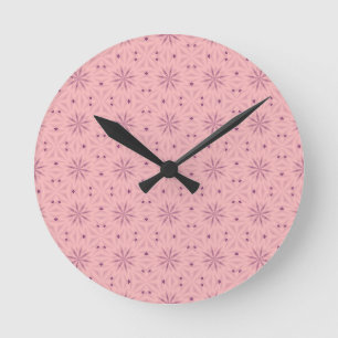 Tender Pink Pixels Round Clock