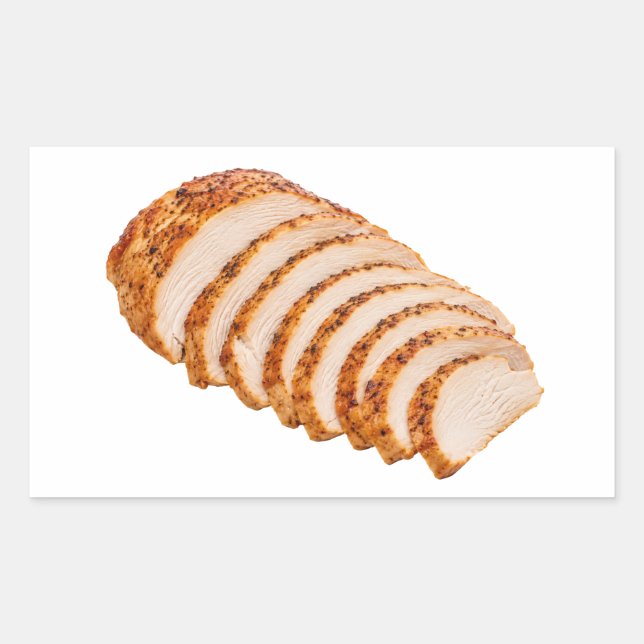 Tender Roast Turkey Slices Platter Rectangular Sticker (Front)