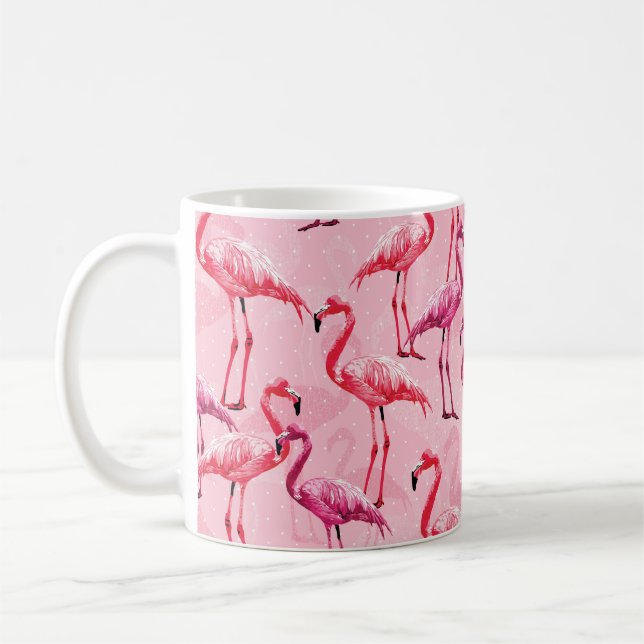 Tender spring cherry blossom on pink  coffee mug (Left)