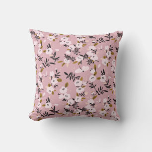 Tender spring cherry blossom on pink cushion