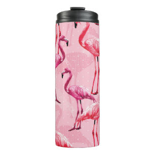 Tender spring cherry blossom on pink thermal tumbler