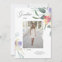 tender spring floral Photo Graduation Card