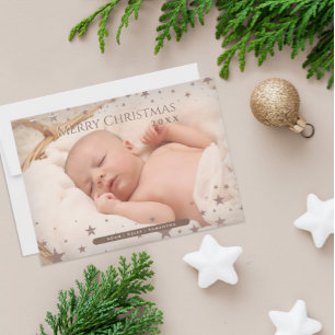 Tender Starry Christmas Personalised Photo Holiday Card