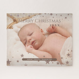 Tender Starry Christmas Personalised Photo Holiday Jigsaw Puzzle