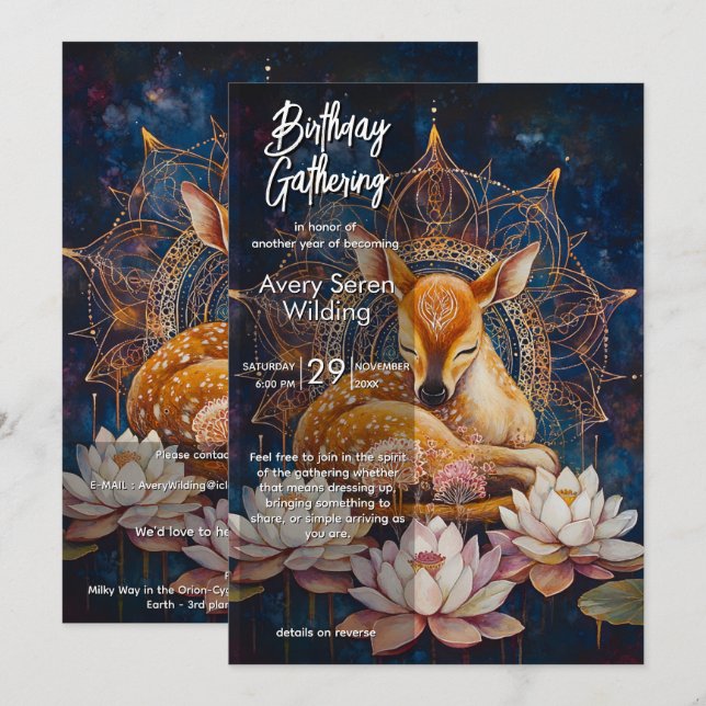 Tender Stillness | Deer Design Invitation (Front/Back)