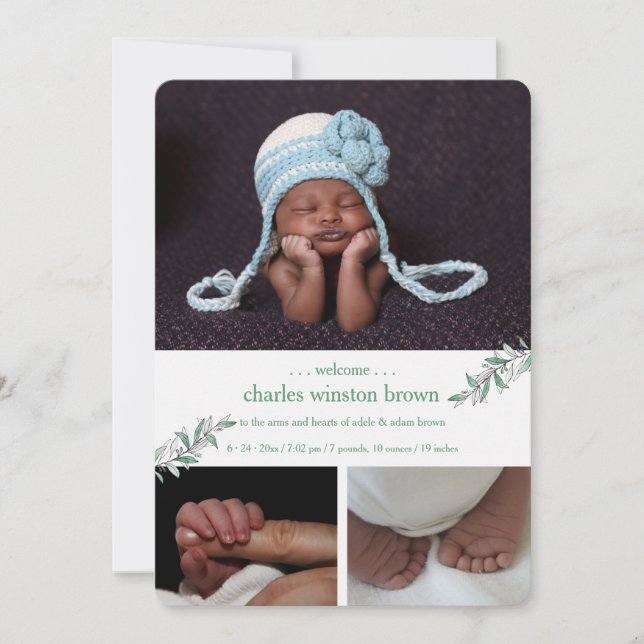 Tender Welcome Photo Birth Announcement (Front)