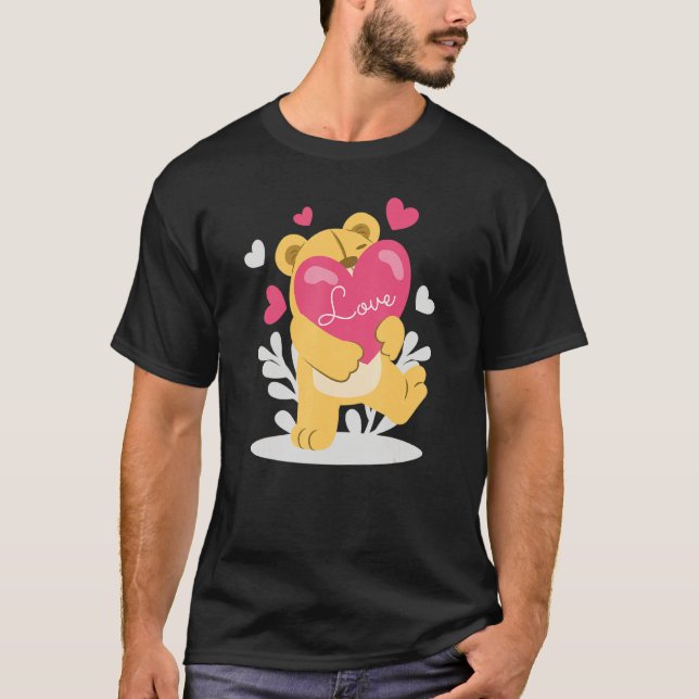 Tenderhearted Bear Valentines Day a Couple Matchin T-Shirt (Front)