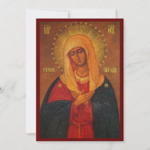 Tenderness icon of the Mother of God prayer card