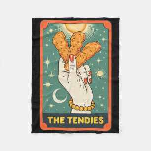 Tendies Lover Tarot Card Foodie Food Lover Chicken Fleece Blanket