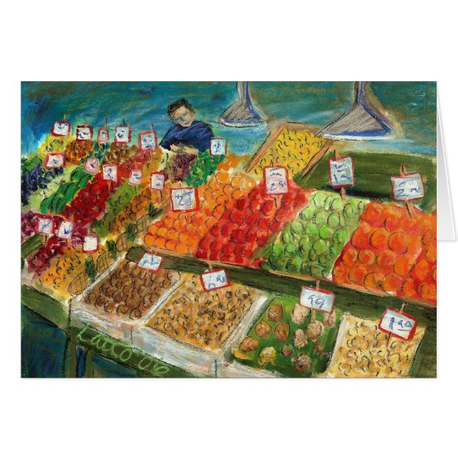 Tending the Produce Card (Pike Place Seattle) (Front Horizontal)