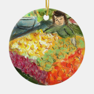 Tending the Produce Ornament (Pike Place Seattle)