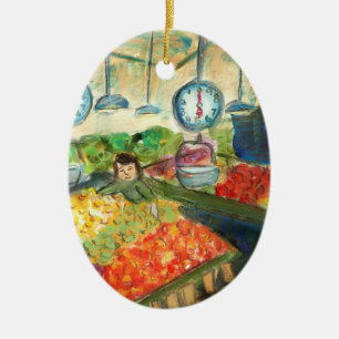 Tending the Produce Ornament (Pike Place Seattle)