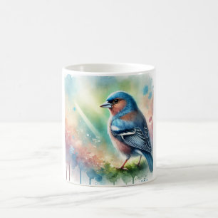 Tenerife Blue Chaffinch 230824AREF139 - Watercolor Coffee Mug