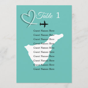 Tenerife Destination Wedding Table Plan Card