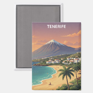 Tenerife Mount Teide Canary Island Vintage Travel Magnet