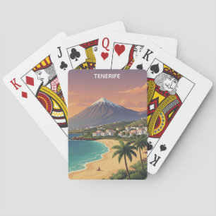 Tenerife Mount Teide Canary Island Vintage Travel Playing Cards