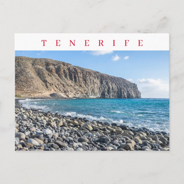 Tenerife pebbled beach view postcard (Front)
