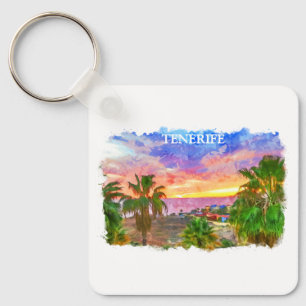 Tenerife Spain Canary Island vintage travel Key Ring