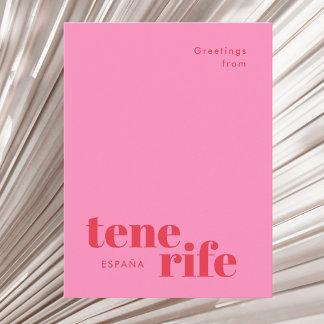 Tenerife Spain modern typography Postcard