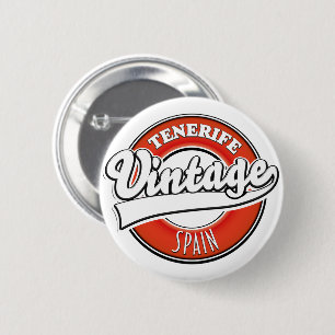 tenerife spain vintage style logo 6 cm round badge