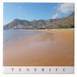 Tenerife Teresitas Beach view ceramic tile 