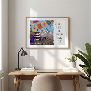 Tengboche Monastery Everest Spiritual Motivation Poster