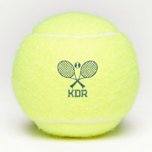 Tenis Rackets Illustration Monogram Tennis Balls