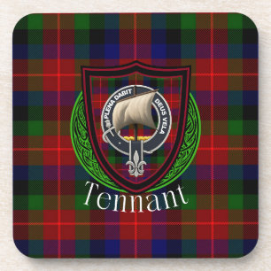 Tennant Scottish Clan Tartan & Crest Coaster